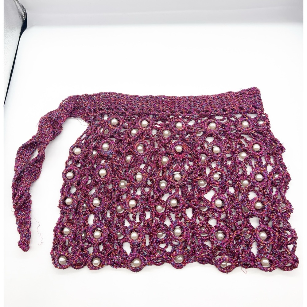 Elegant Crochet Swim Coverup in Purple